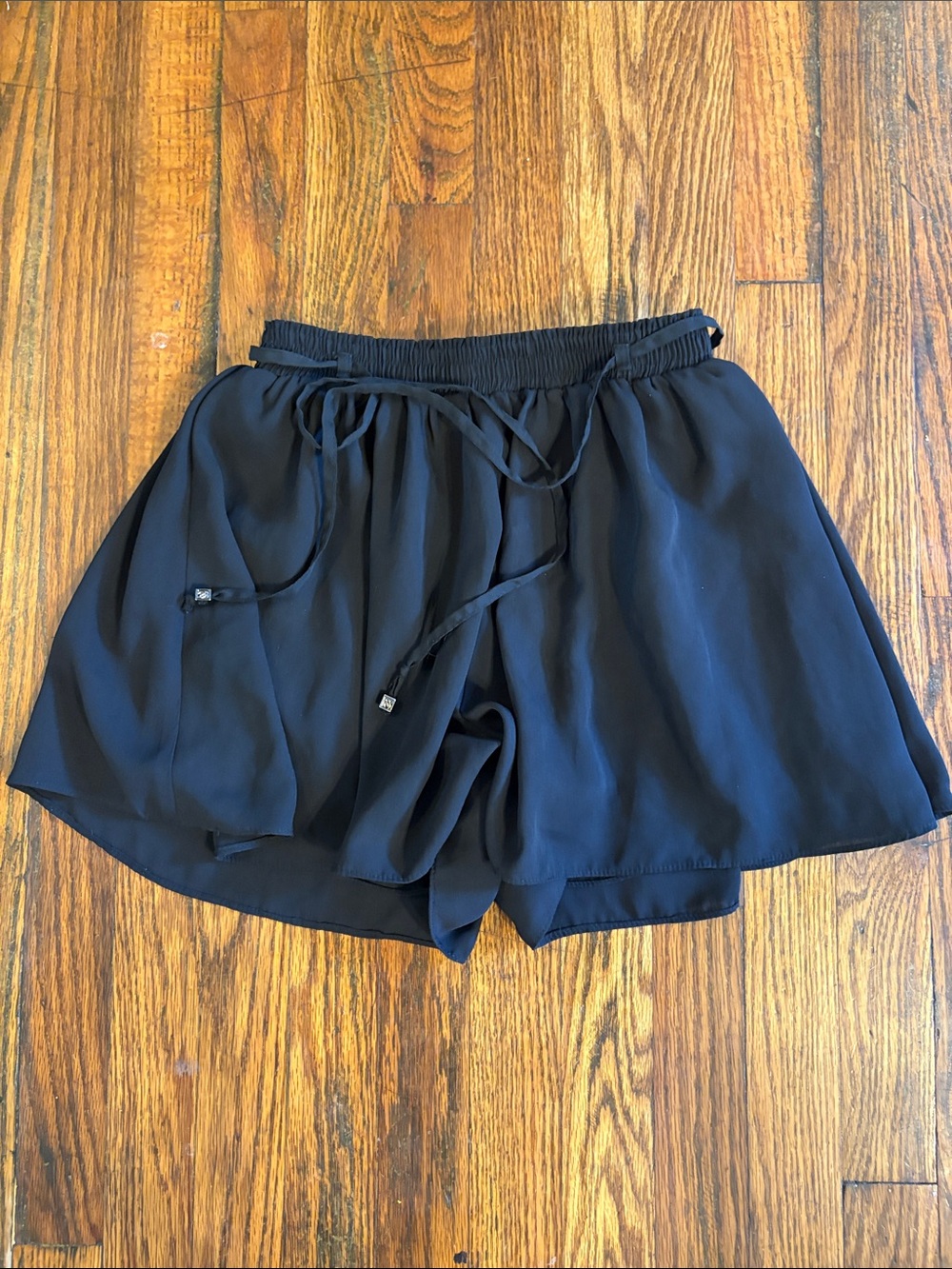 🎉She + Sky Black Flow Shorts with Drawstring